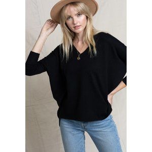 Super Soft Black V-neck Sweater